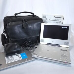 Vtg Panasonic DVD-LV70 Portable DVD Player w/ AC, Batteries, Case, Manual- Works